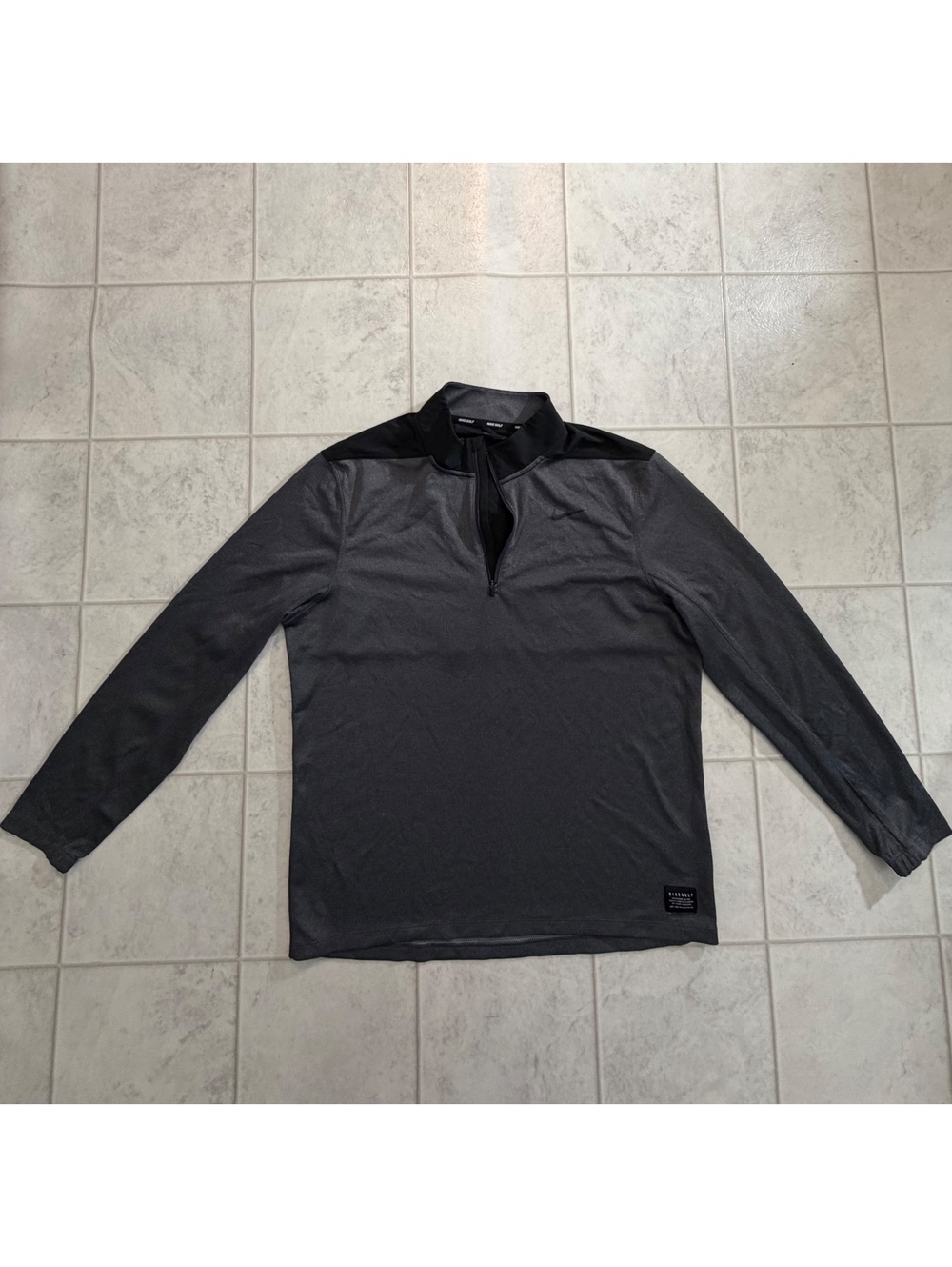 Nike Golf Dri-FIT gray quarter-zip pullover